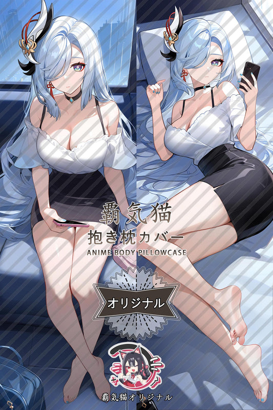 Shenhe_Genshin Impact_d1aefj Body Pillow Cover