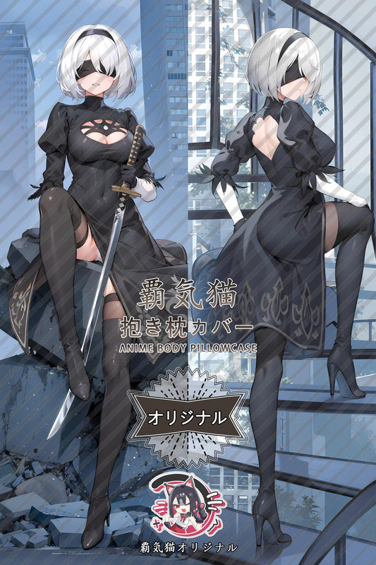 2B_NieR：Automata_m98tux Body Pillow Cover